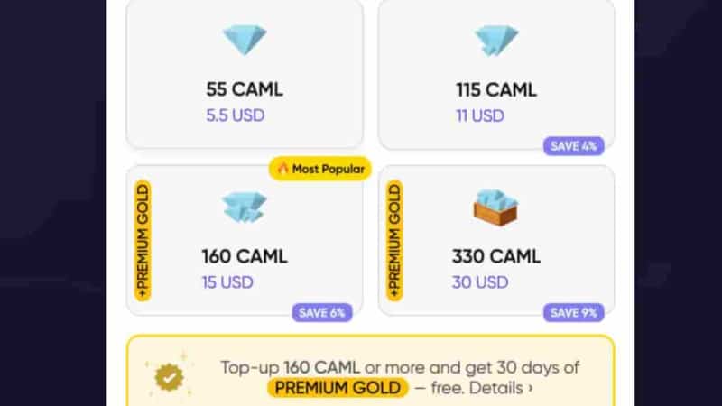 camloo CAML tokens price